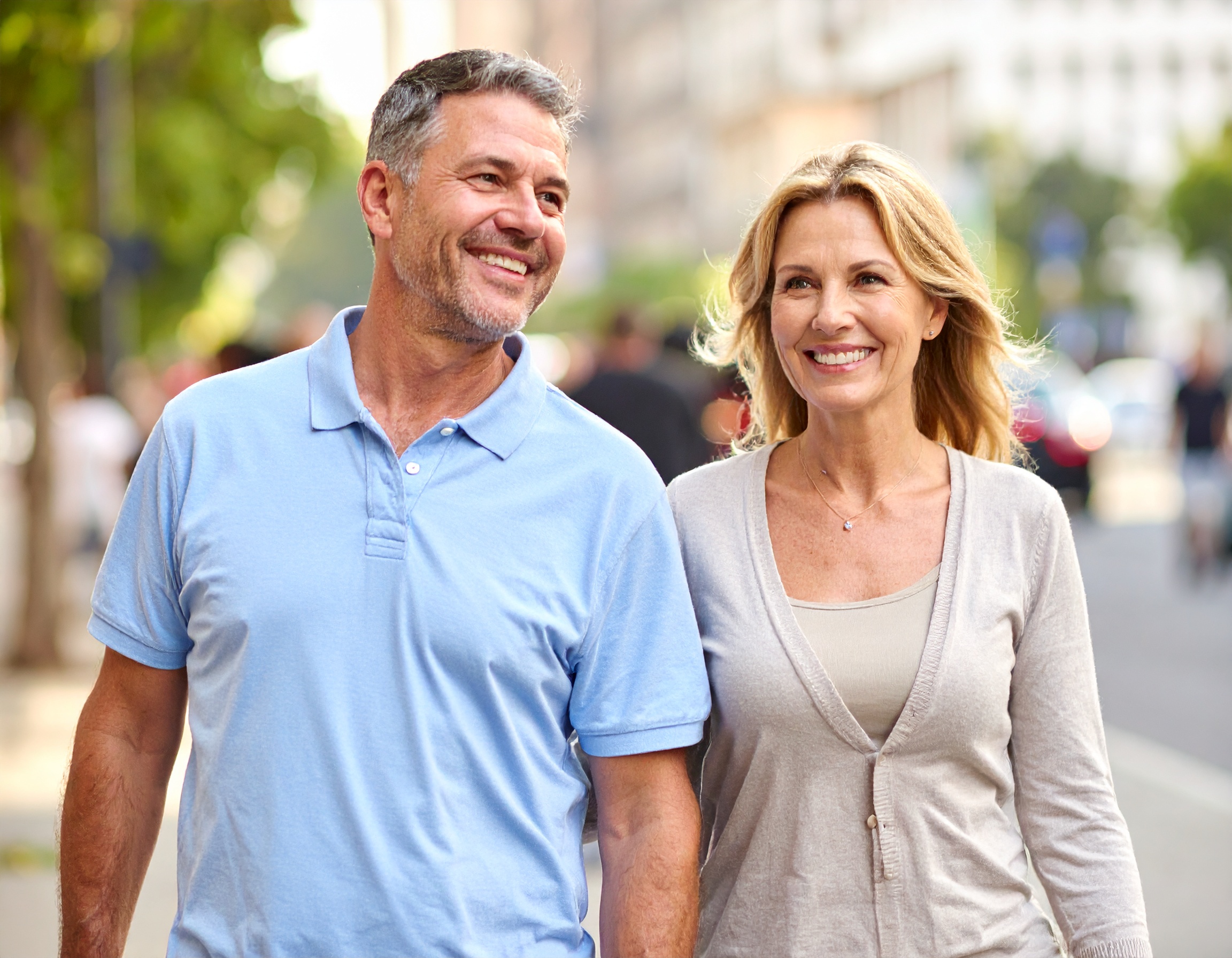 Firefly Middle aged healthy couple happy walking outside 484442